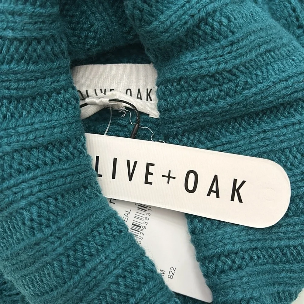 NWT Olive + Oak Green Chunky Crop Turtleneck Sweater
